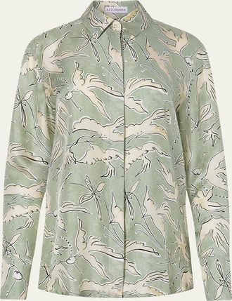 Altuzarra Chika Printed Silk Top