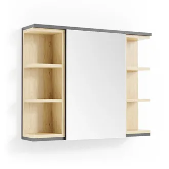 Vicco Armario Con Espejo Para Ba&ntilde;o Aquis, Antracita, 79.6 X 64 Cm