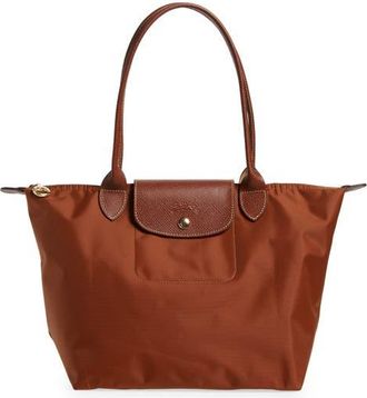 Longchamp Medium Le Pliage Nylon Shoulder Tote in Cognac at Nordstrom