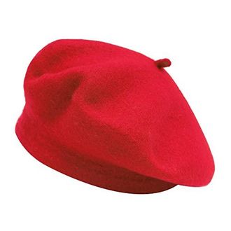 ZLYC Hiver Femmes Classique Francais Chapeau de Béret Couche Double(Blanc Solide.),Taille Unique