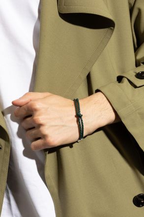 Bottega Veneta Leather Bracelet, Mens, Green