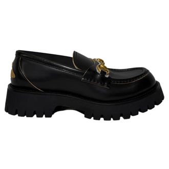 Gucci Pre-owned Womens Harald Horsebit Loafers in Black Leather - Size 38.5 EU/IT