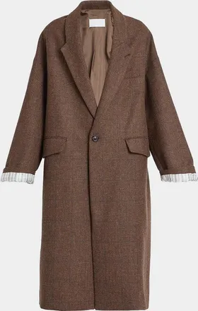 Maison Margiela Cocooning Oversized Windowpane Check Coat