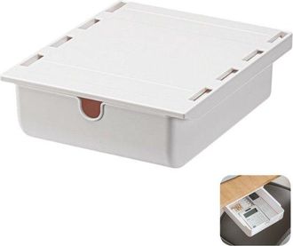 OEM Caja Organizadora Para Debajo Del Escritorio, Caj&oacute;n Oculto, Organizador Autoadhesivo, Ideal Para La Oficina, Color Blanco, 23,5 X 19,8 X 7,1 Cm