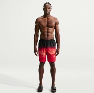 Nike Mens Swim Breaker 9 Brief-Lined Volley Short in Red | NESSG545-614