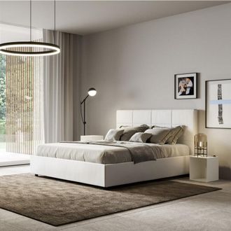 Itamoby Cama Matrimonio Canap&eacute; 160 X 190 Cm Dise&ntilde;o Polipiel Blanco Mika