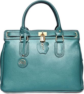 Roberta M Groen Rundleer Tas