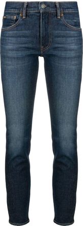 Polo Ralph Lauren mid-rise cropped jeans - women - Calf Leather/Cotton/Spandex/Elastane - 30 - Blue