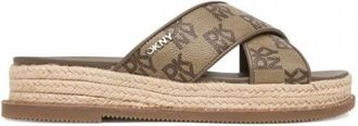 DKNY K1666574 Slide - Dames - Sandalen - Beige - 36 EU - Leer - Schoenen