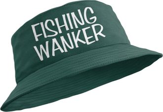 Generic Funny Fishing Fishermans Bucket Hat Fishing Wanker (UK, Alpha, L, Green)