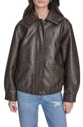 Levi's Relaxed Faux Leather Bomber Jacket in Brown at Nordstrom, Size X-Large