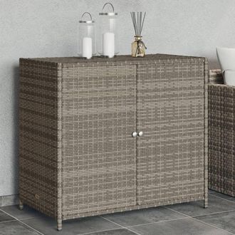 vidaXL Armario De Almacenaje De Jard&iacute;n Rat&aacute;n Pe Gris 83x45x76 Cm Vidaxl