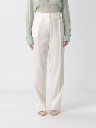 Elisabetta Franchi Pantaloni a gamba dritta in gabardine di lana a vita alta