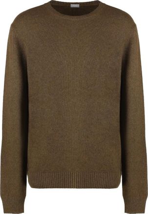 Malo Kasjmier Crew-Neck Sweater- Geribbelde Brei - Heren - Cashmere truien - Bruin - 2XL - Kasjmier - Truien & Vesten