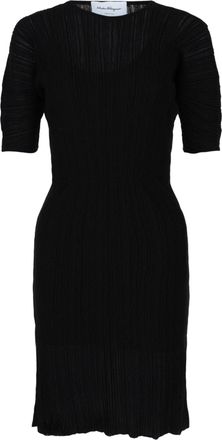 Ferragamo Beaded Crinkle Knit Dress