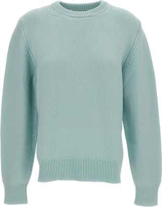 Barrie Light Blue Scottish Flower Jacquard Cashmere Sweater