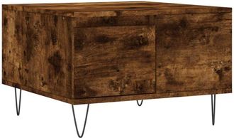 vidaXL Vidaxl - Mesa de centro madera contrachapada roble ahumado 55x55x36,5 cm