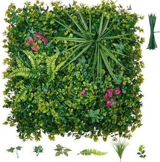 OEM Jard&iacute;n Vertical Artificial 50,8 X 50,8 Cm, Panel Decorativo De Pared 16 Unidades, Pantalla De Privacidad, Hojas De Estilo Tropical, Planta De Decoraci