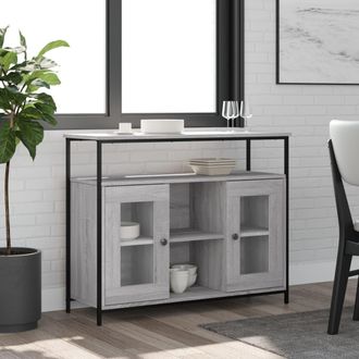 vidaXL Aparador De Madera De Ingenier&iacute;a Gris Sonoma 100x35x80 Cm Vidaxl