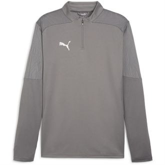Puma Heren Team Final trainingsfleece met kwartritssluiting (IJzer/Zilver)