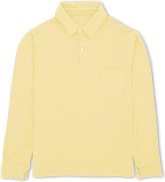 Fortela Missouril Long Sleeve Cotton Polo in Yellow at Nordstrom, Size Medium