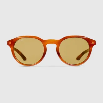Gucci Round Frame Sunglasses, Brown