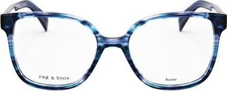 Rag & Bone Ladies Blue Rectangular Eyeglass Frames RNB3053-2