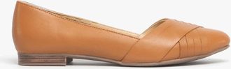 Hush Puppies Womens Hush Puppies MARLEY Womens Leather Ballerina Shoes Tan - Brown - Size: 7