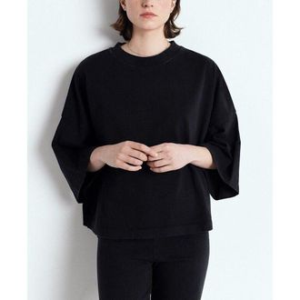 American Vintage Wijd T-shirt, korte mouwen, ronde hals, AFOMA