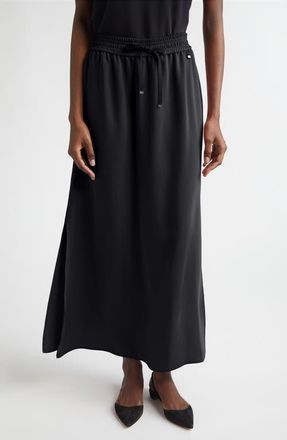 Herno Cady Drawstring Maxi Skirt in 9300 Black at Nordstrom, Size 10 Us