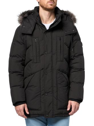 Andrew Marc Mens Outerwear Down Puffer Jacket, Black, XX-Large
