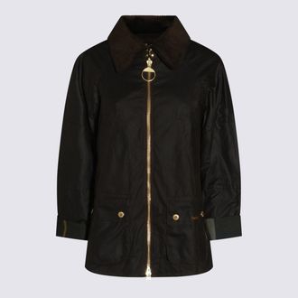 Barbour Black Cotton Allerston Wax Coat