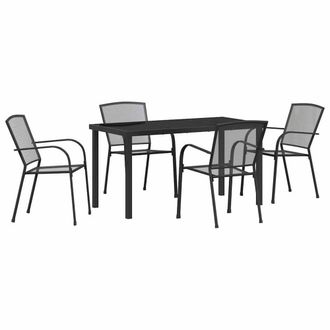 Berkfield Home 5 Piece Garden Dining Set Anthracite Steel