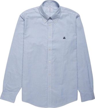 Brooks Brothers Overhemden, Heren, Blauw, S, Katoen, Regent Regular-fit Sportshirt