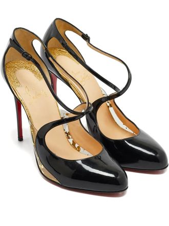 Christian Louboutin Crossettinetta patent-leather heeled pumps - Black