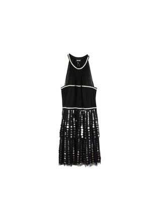 Just Cavalli Crepe Sequin Sleeveless Dress Size S