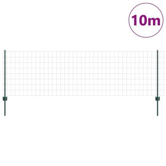 Berkfield Home Green Euro Fence with 5 U Posts, Green, 0.8x10 m Steel