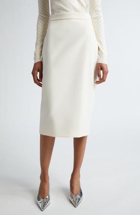 Max Mara Lubiana Midi Pencil Skirt in Vanilla at Nordstrom, Size 14