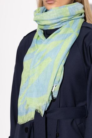 Moschino Scarf With Logo, Unisex, Blue