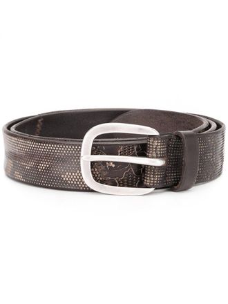 Orciani engraved leather belt - men - Leather - 110 - Brown