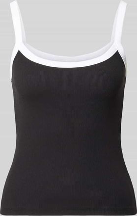 Pieces Slim Fit Tank Top aus Bio-Baumwoll-Mix Modell MAY in Black, Gr&ouml;&szlig;e XL