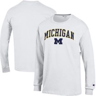 Champion Mens Champion White Michigan Wolverines Arch Over Logo Long Sleeve T-Shirt at Nordstrom, Size Xx-Large