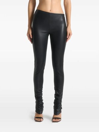 Mani&egrave;re De Voir Clara asymmetric-waistband leggings - Black