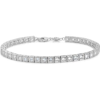 Sterling Forever Christina Cubic Zirconia Tennis Bracelet in Silver at Nordstrom