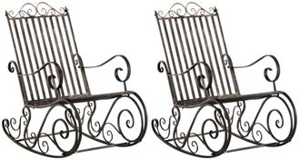 Clp Set de 2 mecedoras para exterior en Metal Bronce