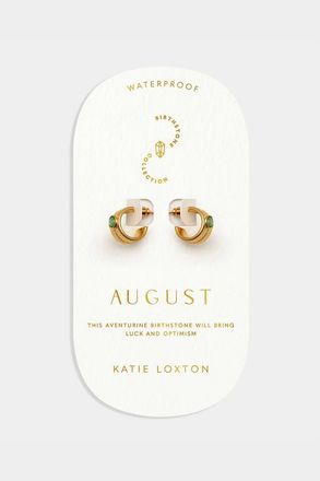 Katie Loxton August Waterproof Gold Birthstone Hoop Earrings at Nordstrom