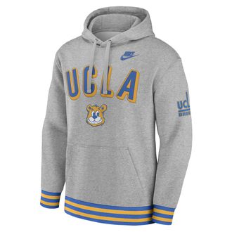 Nike UCLA Legacy Retro Mens Nike Mens College Pullover Hoodie in Grey | 02K30G1KUCV-MPS