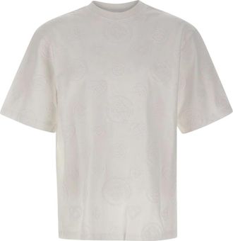 Casablanca Applique Monogram Oversized T-shirt met korte mouwen - Heren - T-shirts - Wit - S - Katoen - Tops