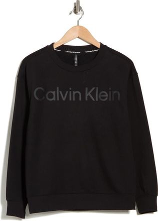 Calvin Klein Puff Print Fleece Sweatshirt in Black at Nordstrom Rack, Size X-Large
