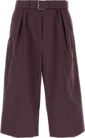 Dries Van Noten Preaches Riem Katoenen Popeline Shorts - Heren - Korte Broeken - Paars - L - Katoen - Korte Broeken